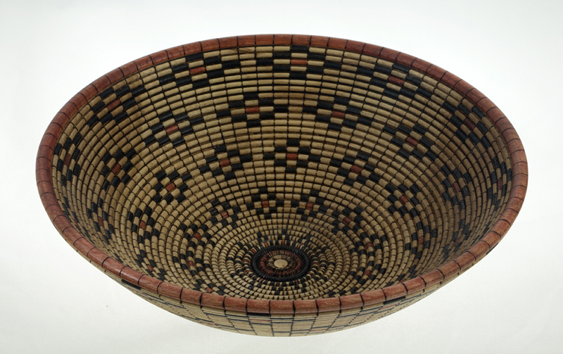Basket illusion wood bowl