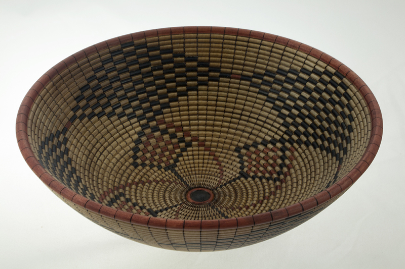 Basket illusion wood bowl