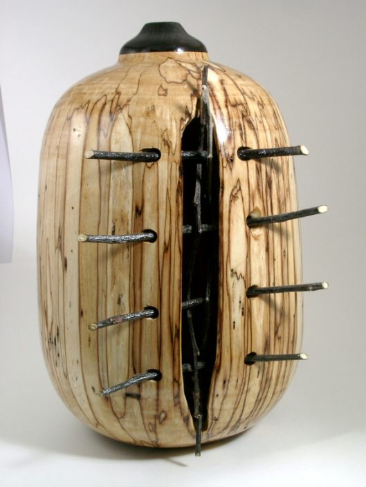 Spalted White Birch in a cage