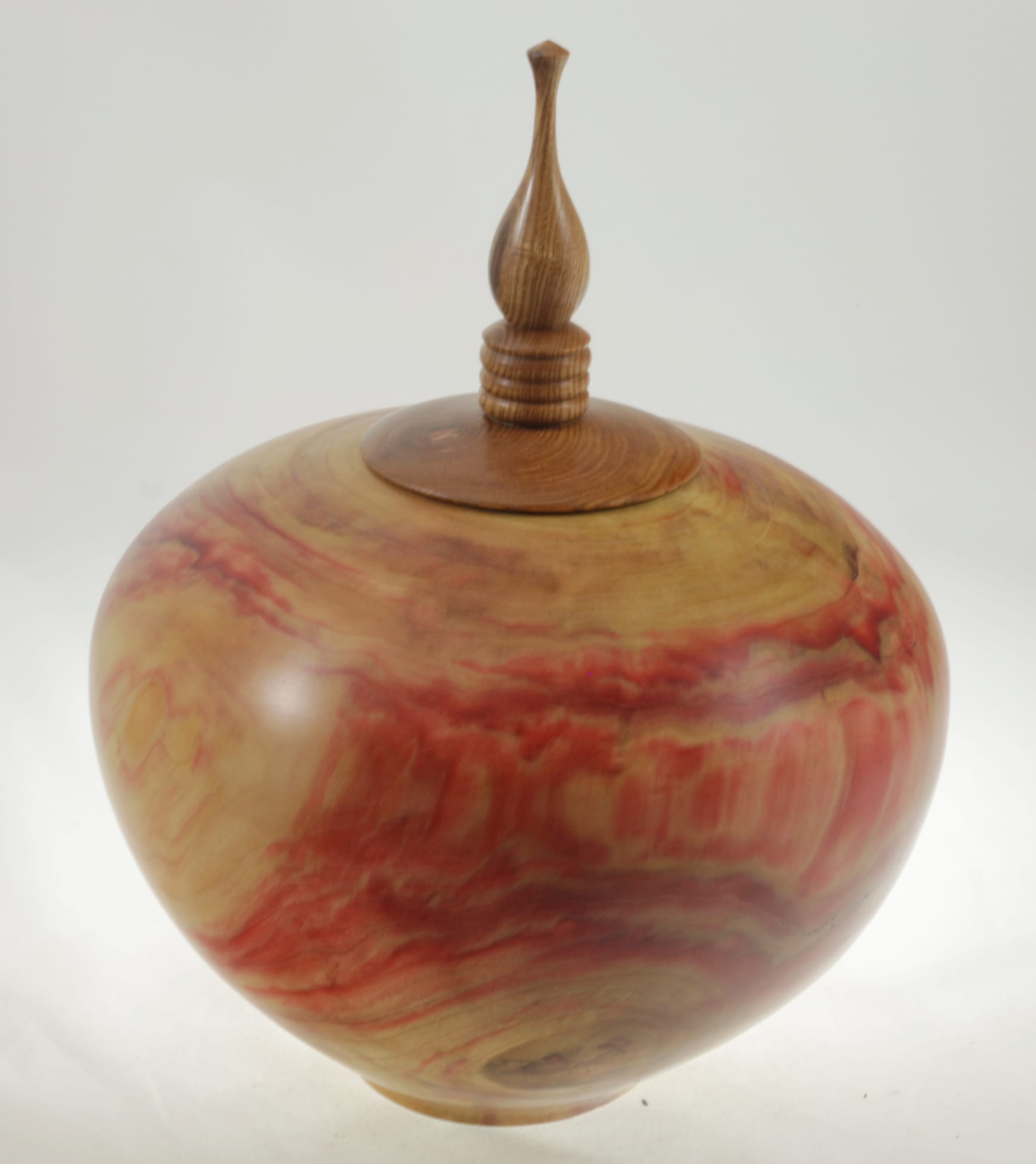 Wood cremation urn - #102-Boxelder maple 9 x 7in.