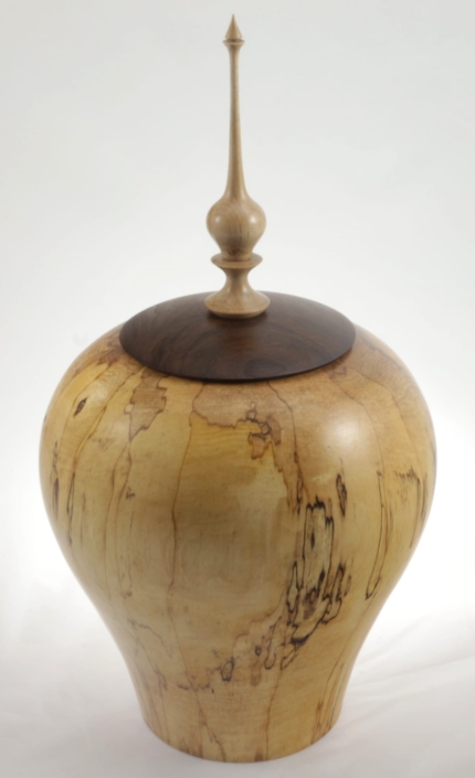 Wood cremation urn - #113-Spalted Maple 9.25 x 16,5in.