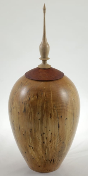 Wood cremation urn - #115-Spalted Maple 7.75 x 17in.