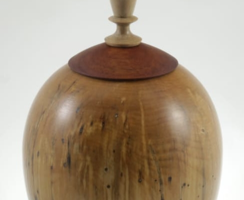 Wood cremation urn - #115-Spalted Maple 7.75 x 17in.