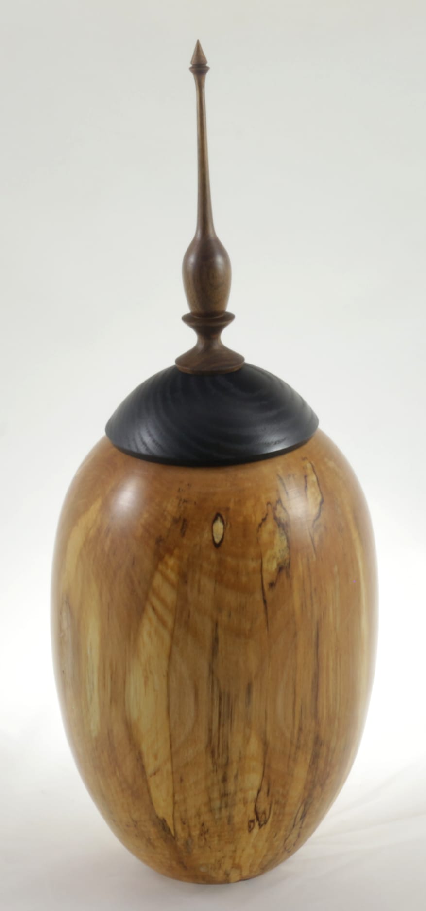 Wood cremation urn - #116-Spalted White Birch 7.5 x 17.5in.