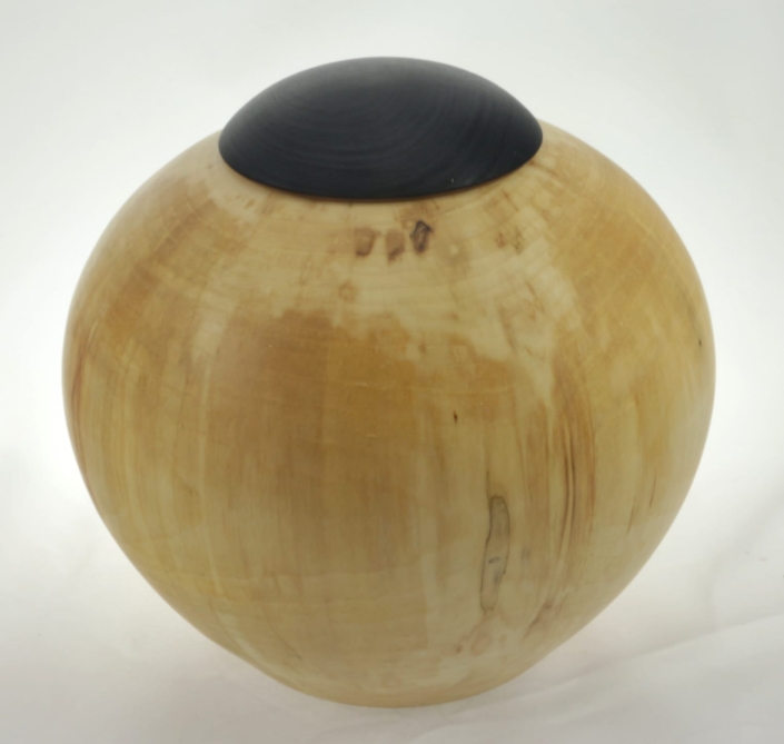 Wood cremation urn - #124a-Aspen 7.25 x 9in.