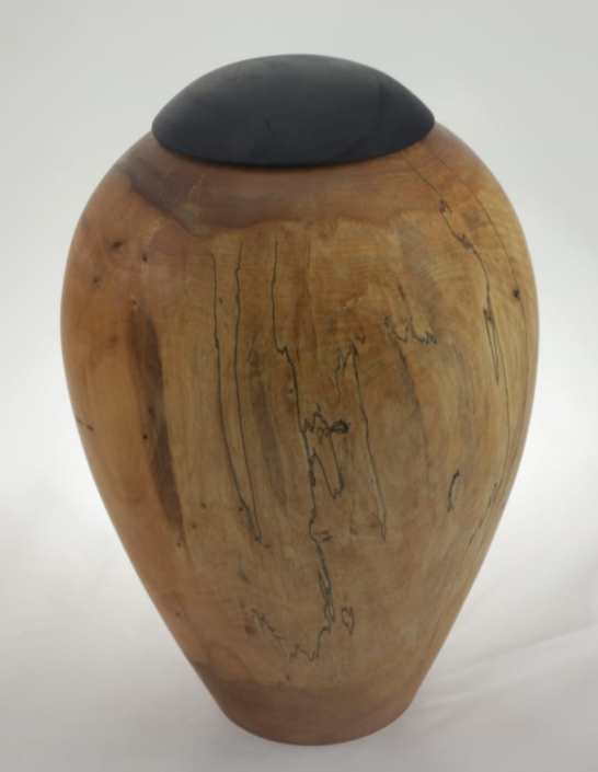 Wood cremation urn - #127-Spalted Maple 7.25 x 10in.