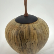 Wood cremation urn - #129-Spalted Maple 7.5 x 9.25in.