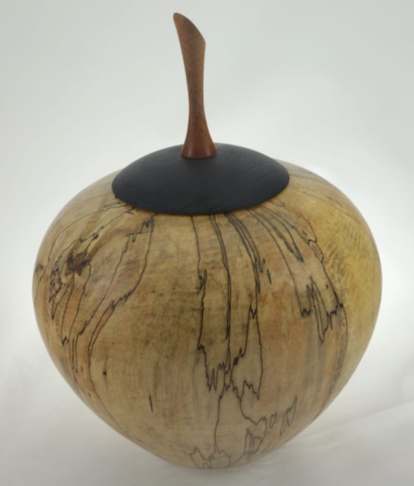 Wood cremation urn - #129a-Spalted Maple 7.5 x 9.25in.