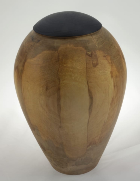 Wood cremation urn - #131-Spalted Maple 7.5 x 10in.