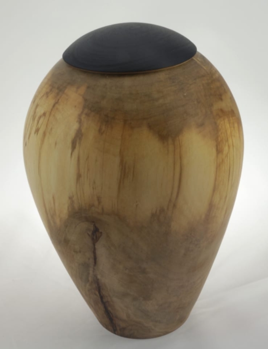 Wood cremation urn - #131a-Spalted Maple 7.5 x 10in.