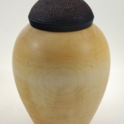 Wood cremation urn - #142- White Birch 8 x 11in.