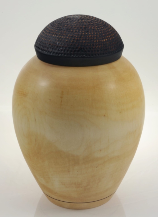 Wood cremation urn - #142a- White Birch 8 x 11in.