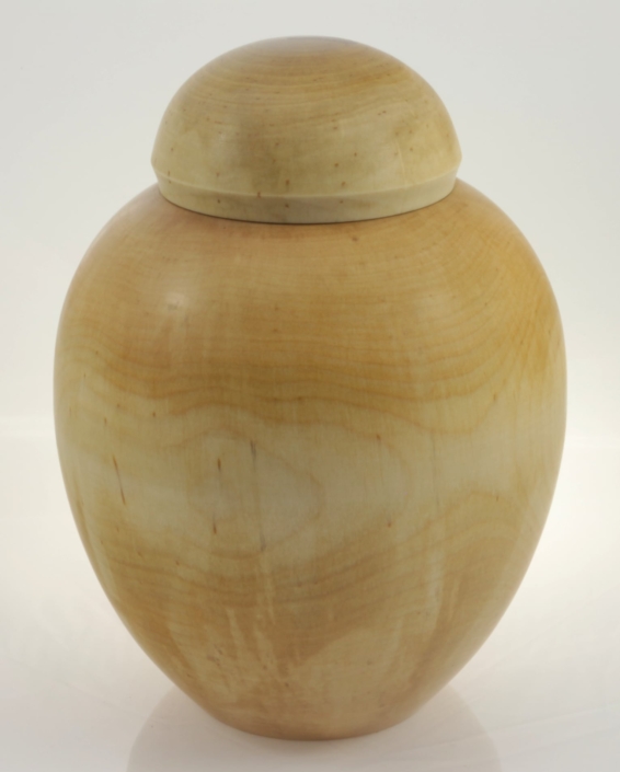 Wood cremation urn - #143- White Birch 8,5 x 11,25in.
