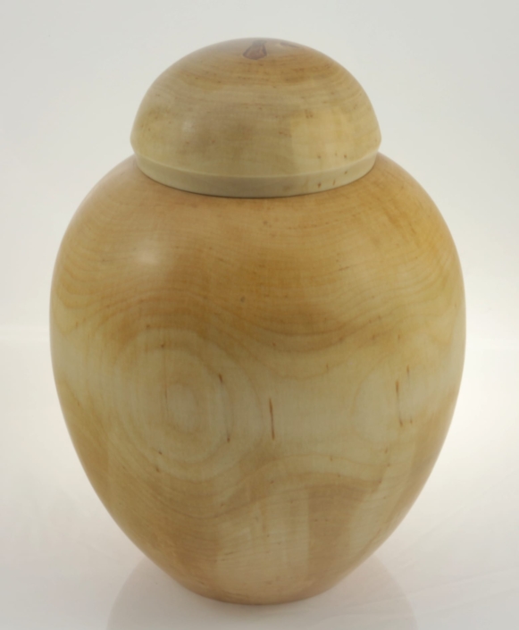 Wood cremation urn - #143a- White Birch 8,5 x 11,25in.