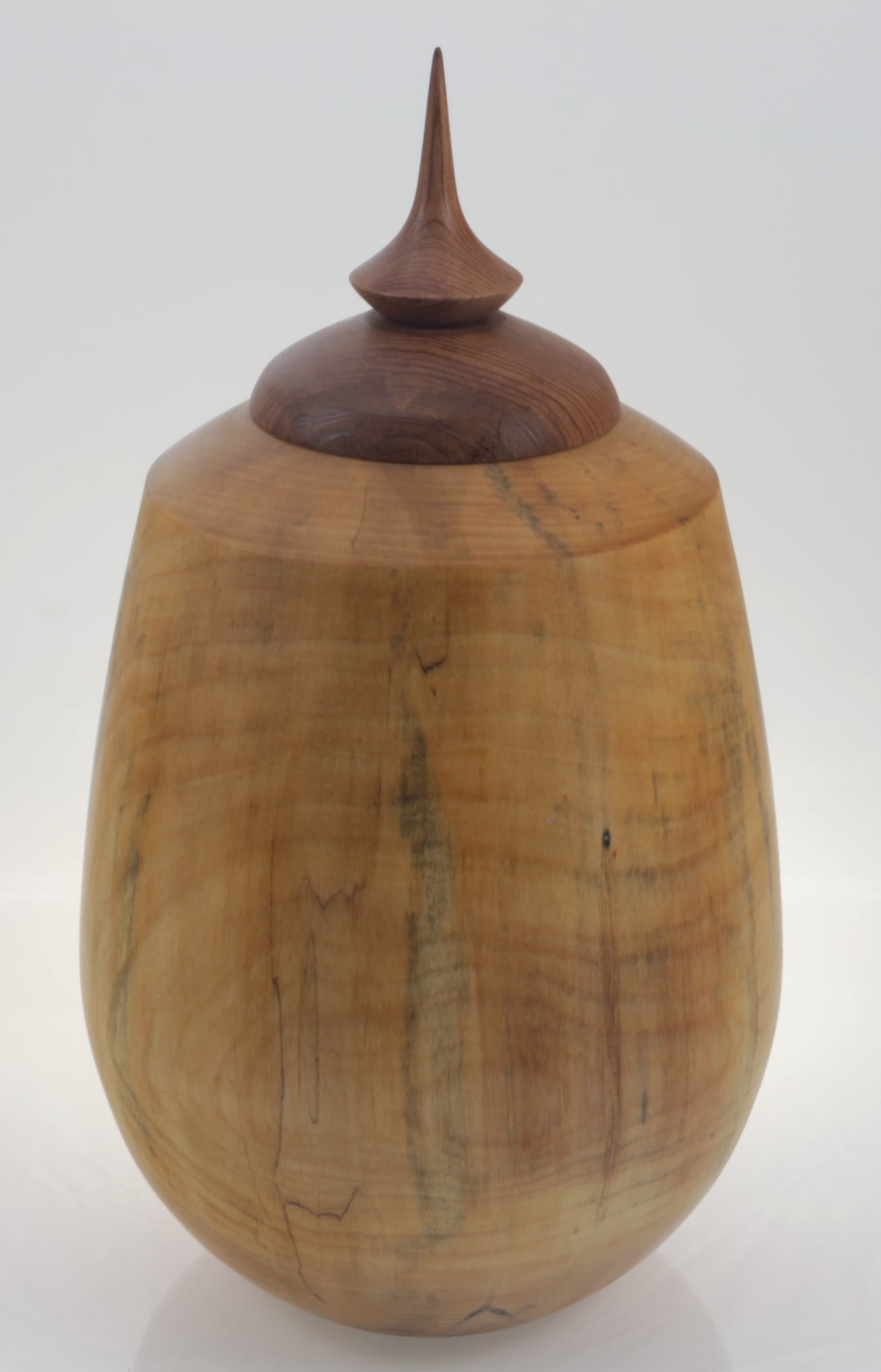 Wood cremation urn - #147a-Spalted White Birch 7,25 x 13in.