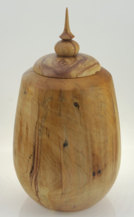 Wood cremation urn - #149-Spalted White Birch 7,25 x 13,25in.
