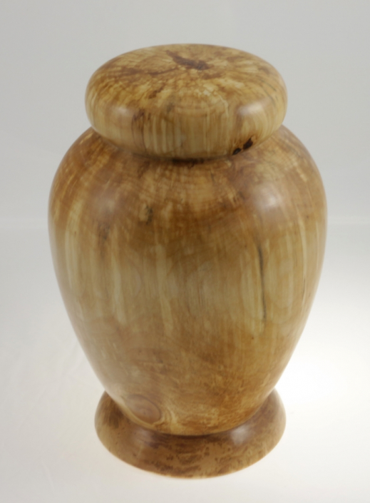Wood cremation urn - #151-Spalted White Birch 7,25 x 11in.