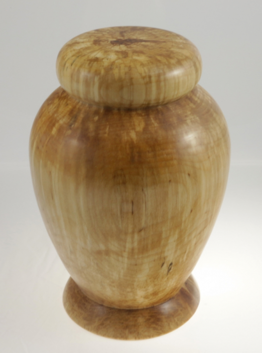 Wood cremation urn - #151a-Spalted White Birch 7,25 x 11in.