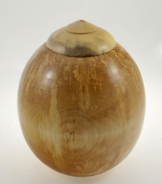 Wood funeral urn - #154- Spalted Whit Birch 7,5 x 9,5in.