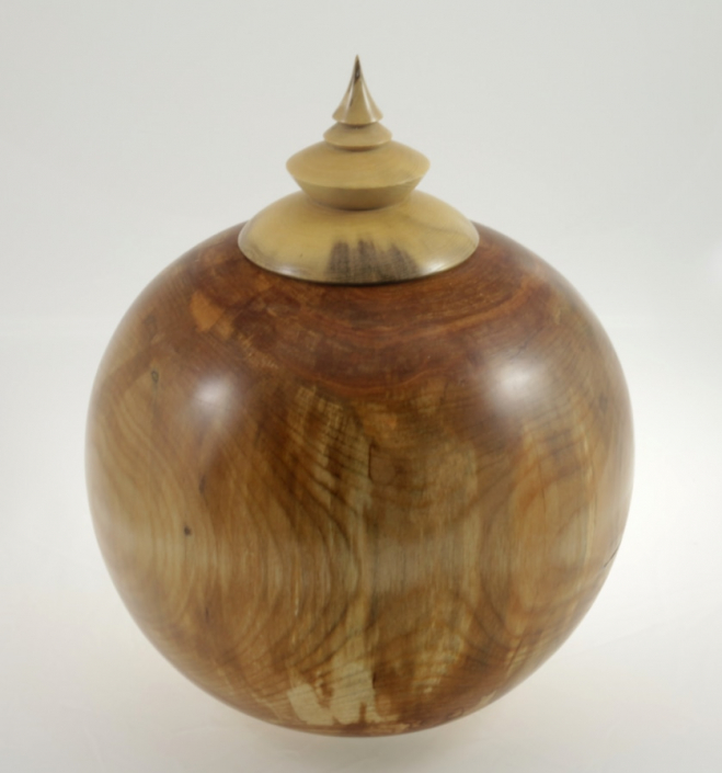 Wood funeral urn - #155a- Spalted Whit Birch 8,5 x 10,5in.