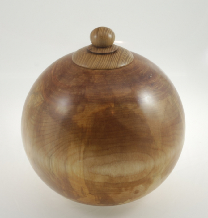 Wood funeral urn - #156a- Spalted Whit Birch 8,25 x 9in.