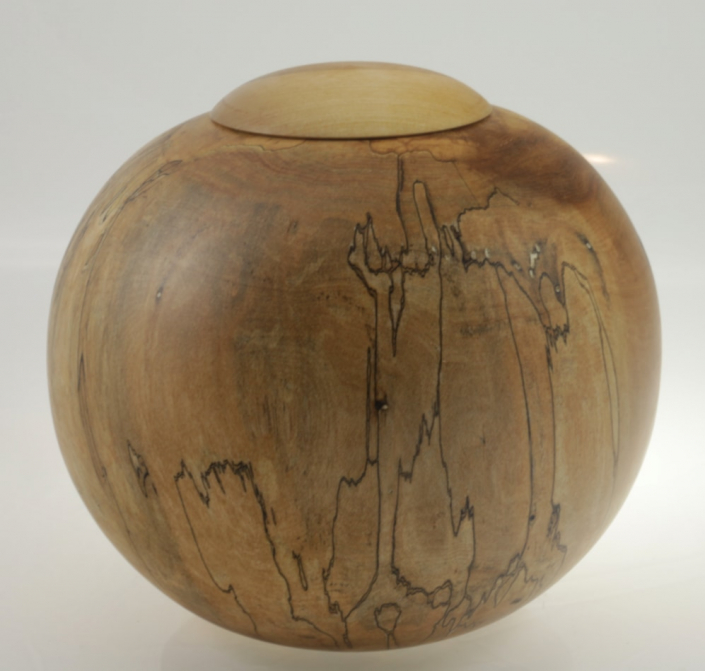 Wood funeral urn - #162a-Spalted Maple 8,5 x 7,25in.