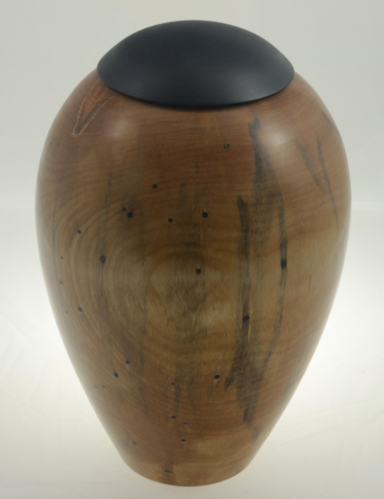 Wood funeral urn - #168-Spalted White Birch 7 x 11in.