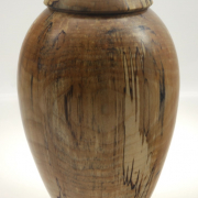 Wood funeral urn - #179-Spalted White Birch 7,5 x 12in.