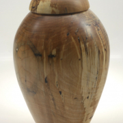 Wood funeral urn - #180-Spalted White Birch 7,5 x 11,5in.