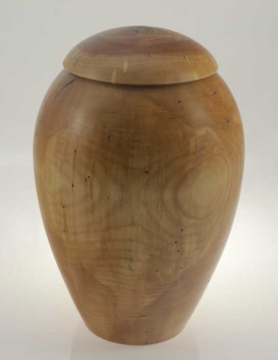 Wood funeral urn - #189a-Spalted White Birch 7,25 x 11in.