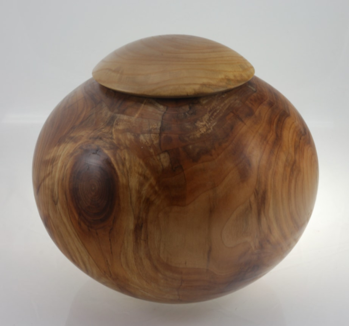 Wood cremation urn - #192-Poplar 8,75 x 9,75in.