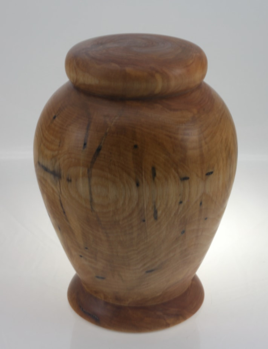 Wood funeral urn - #198-Spalted White Birch 7,5 x 10,5in.