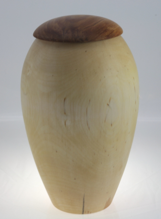 Wood funeral urn - #200-White Birch 6,5 x 11in.