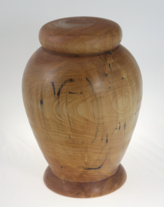 Wood funeral urn - #198-Spalted White Birch 7,5 x 10,5in.