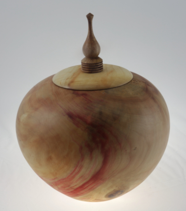Wood funeral urn - #205-Box Elder 9 x 11 in.