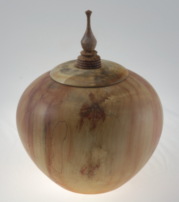 Wood funeral urn - #206-Box Elder 9 x 11 in.