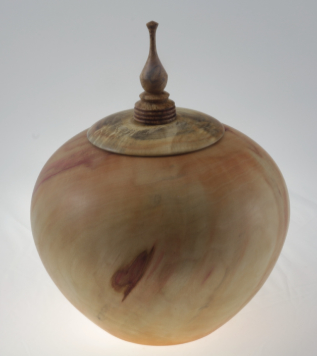 Wood funeral urn - #206a-Box Elder 9 x 11 in.