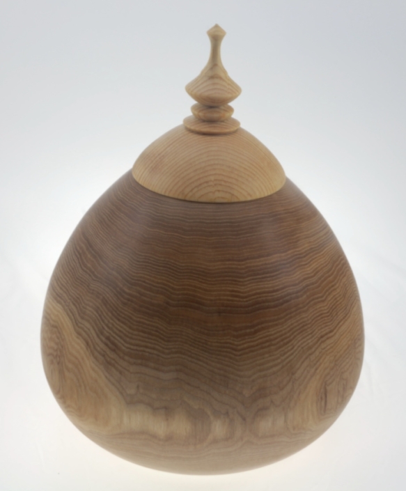 Wood cremation urn - #210a-Ash 9 x 11,75in.