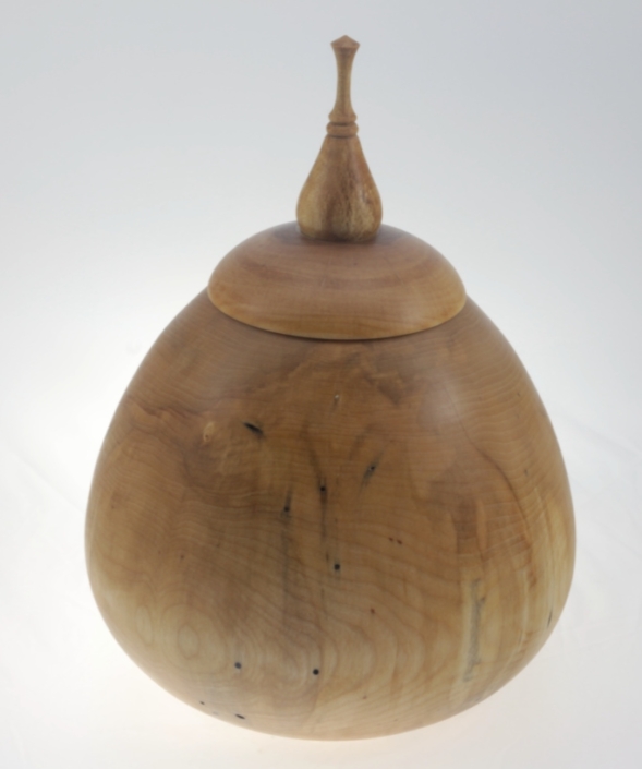 Wood funeral urn - #211a-Spalted White Birch 8,75 x 11,75in.