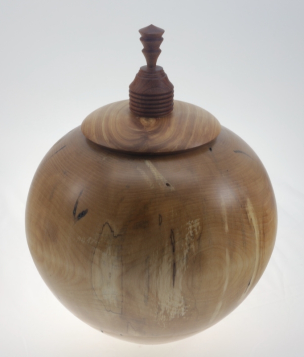 Wood funeral urn - #212-Spalted White Birch 8,5 x 11 in.