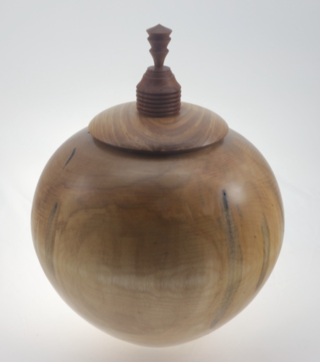 Wood funeral urn - #212a-Spalted White Birch 8,5 x 11 in.