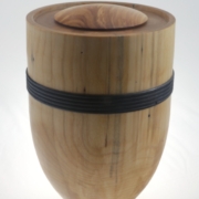 Wood funeral urn - #214-Spalted White Birch 7,5 x 11 in.