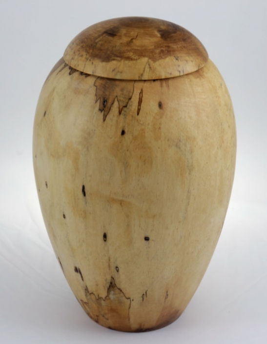 Wood funeral urn - #220a-Spalted Maple 7 x 11in.