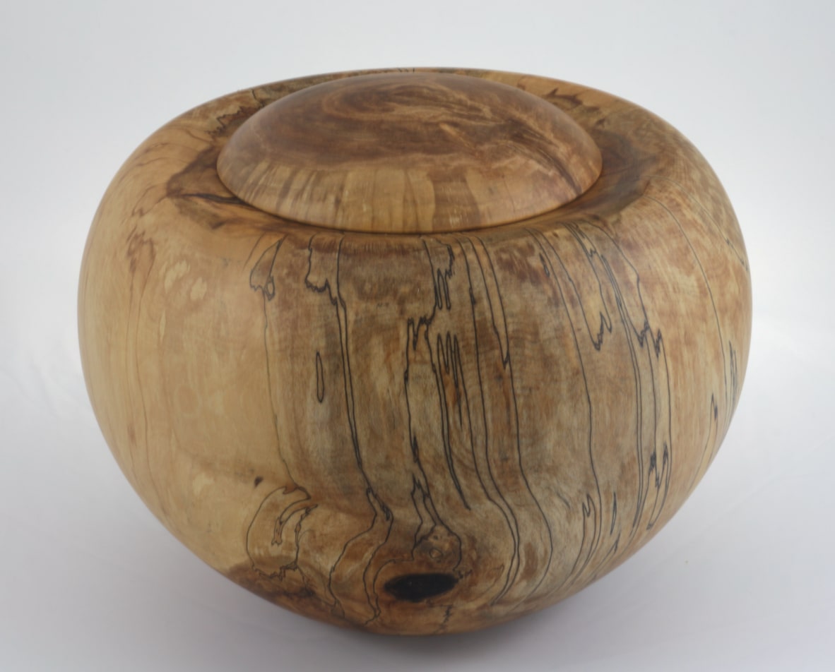 Wood funeral urn - #223-Spalted Maple 9,75 x 7,5in.