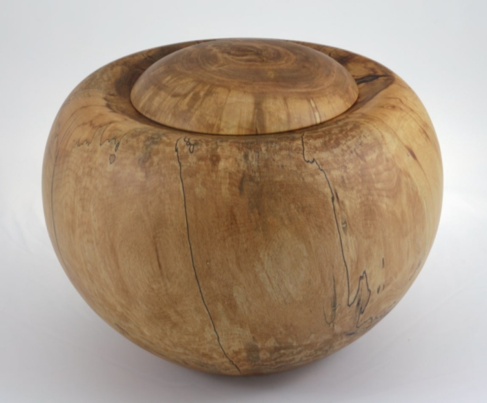 Wood funeral urn - #223a-Spalted Maple 9,75 x 7,5in.