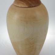 Wood funeral urn - #224-White Birch 7 x 11,25in.