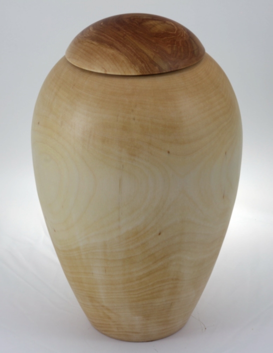 Wood funeral urn - #224-White Birch 7 x 11,25in.