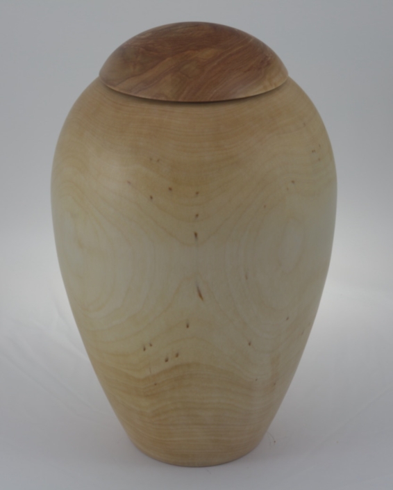 Wood funeral urn - #224a-White Birch 7 x 11,25in.