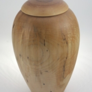 Wood funeral urn - #229a-Spalted White Birch 7 x 11in.