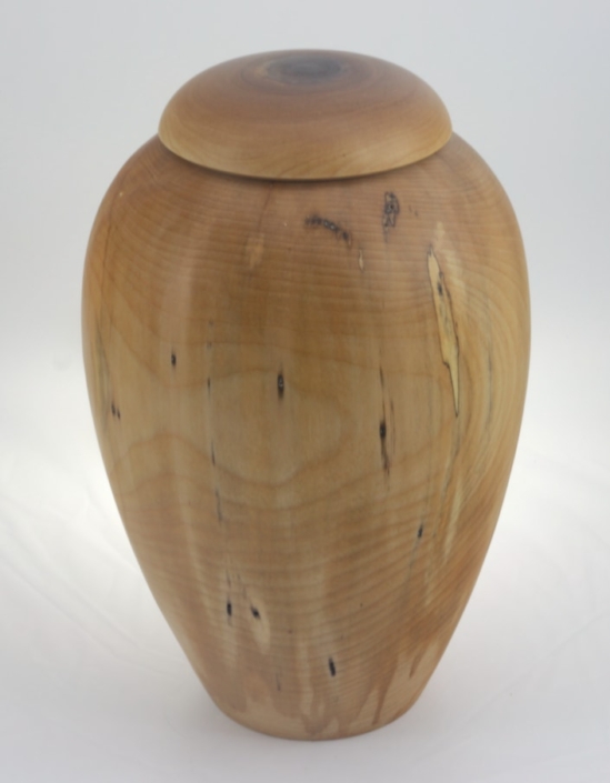Wood funeral urn - #230a-Spalted White Birch 7,25 x 11,25in.